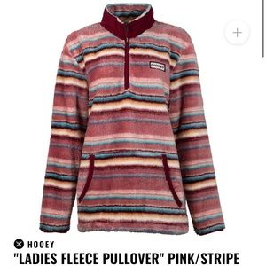 Hooey Ladies Pink Stripe Fleece Pullover